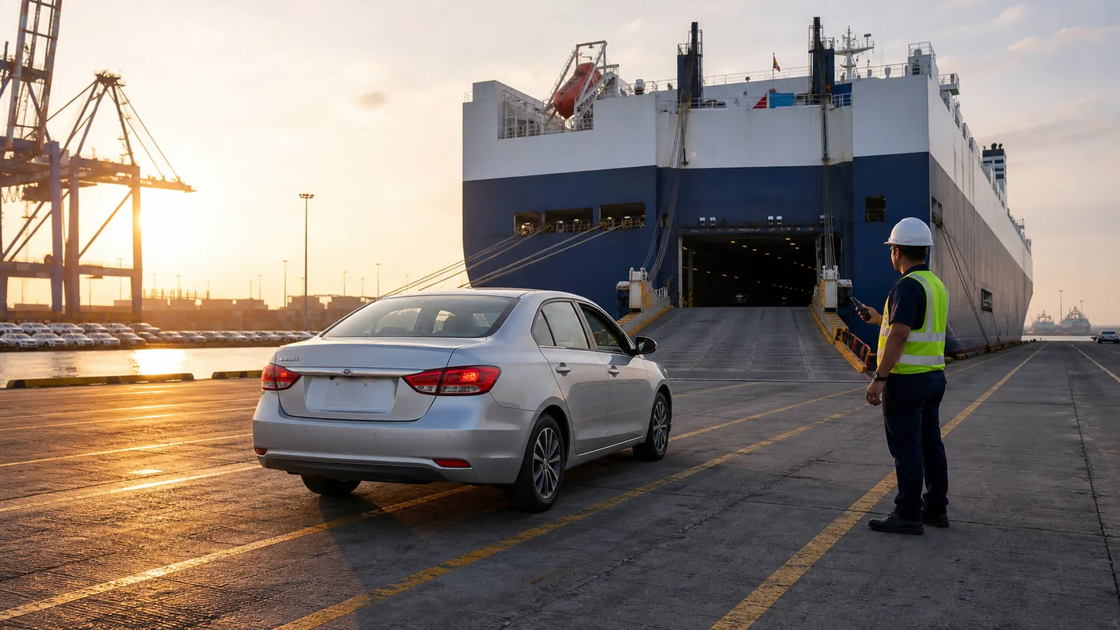 Sedan Malaysia di scanpoint penghantaran Sarawak